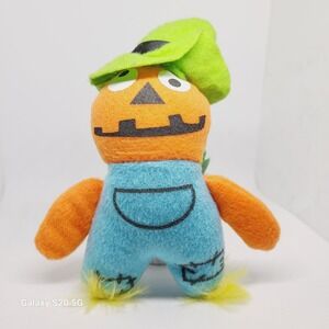 Halloween Plush Pumpkin Scarecrow Green‎ Hat Overalls Stuffed Animal Toy